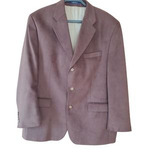 Ralph Ralph Lauren Men Microfiber Blazer Gold Buttons 43R Brown Career Office